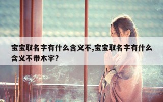 宝宝取名字有什么含义不,宝宝取名字有什么含义不带木字?