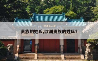 贵族的姓氏,欧洲贵族的姓氏?
