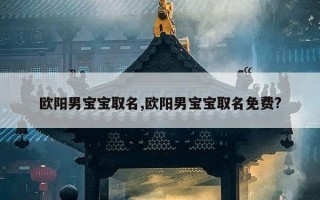 欧阳男宝宝取名,欧阳男宝宝取名免费?