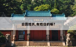 日露姓氏,有姓日的嘛?